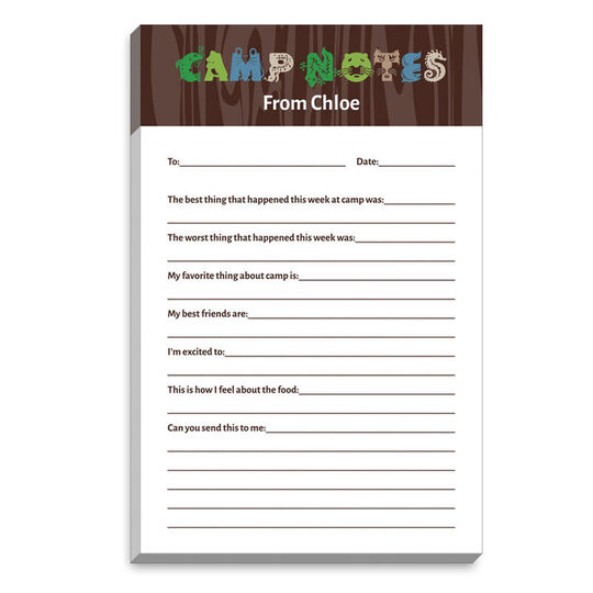 Green and Blue Animal Fill In Camp Notepads